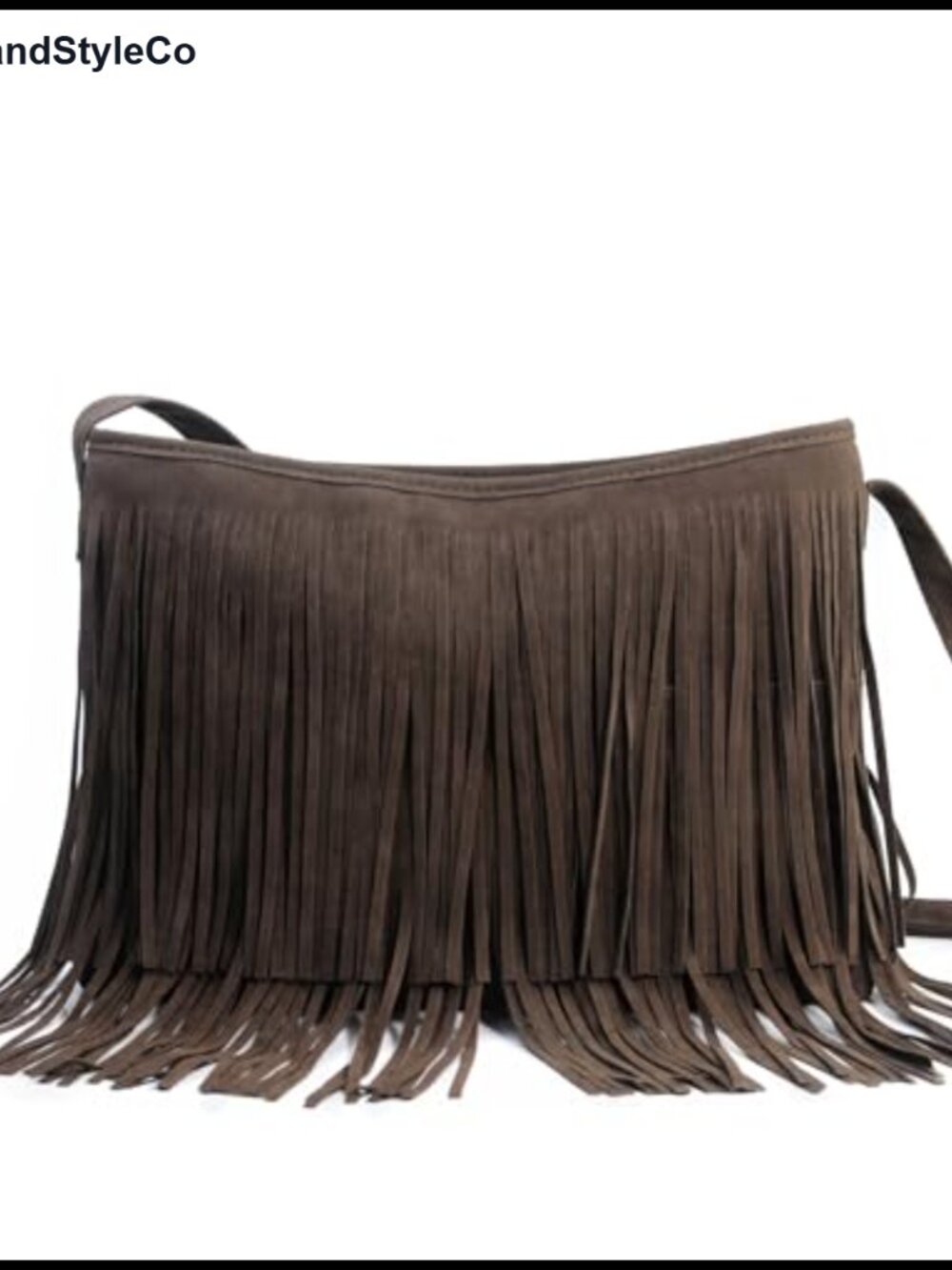 Faux Suede Leather Hobo Crossbody Bag Tassel Fringe Shoulder Sling